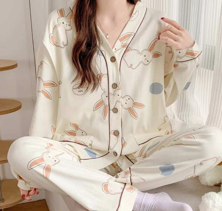 Maternity Nursing Pajamas Set for Moms | Soft Mama Homewear Breastfeeding Loungewear | Can Mama