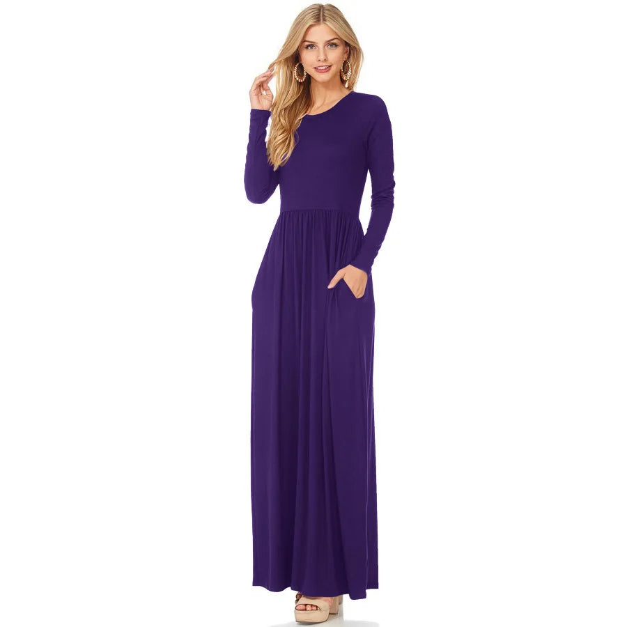 Casual Solid Maxi Dress for Moms | Summer Lightweight Mama Everyday Long Dress | Can Mama