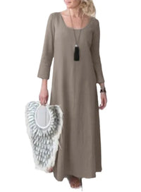 Autumn Winter Casual Maxi Dress for Moms | Long Sleeve Mama Everyday Warm Dress | Can Mama
