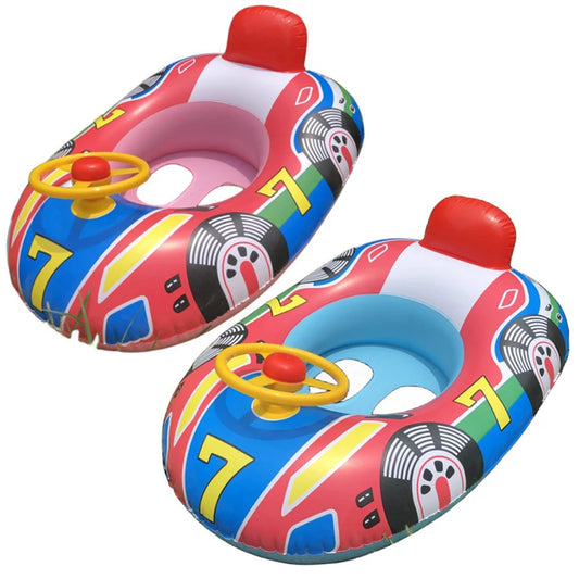 Baby Steering Wheel Pool Float | Inflatable Car & Boat Swim Ring | Bathtub Toy | CanMama