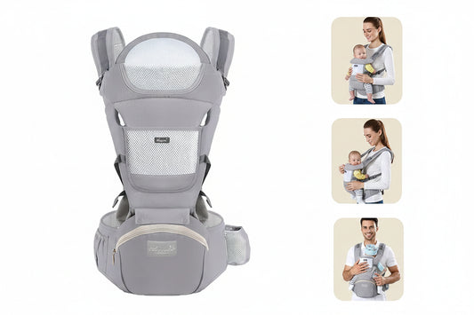 Ergonomic Baby Carrier Backpack | Hip Seat Front & Back Carry | Newborn to Toddler | Can Mama