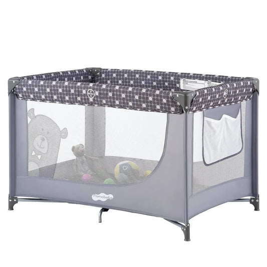 Compact Foldable Baby Travel Playard | Portable Crib with Mattress Pad & Carry Bag | Can Mama