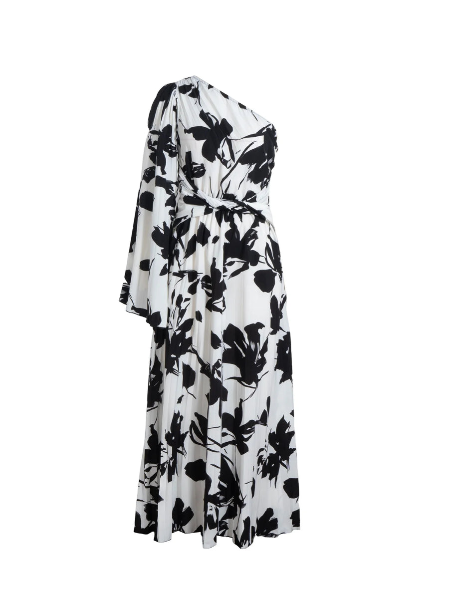 Abstract Print Maxi Dress for Moms | Spring Summer Black White Mama Long Dress | Can Mama