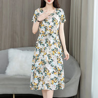 Elegant Floral Backless Boho Maxi Dress for Moms | Plus Size Short Sleeve Mama Summer Dress | Can Mama