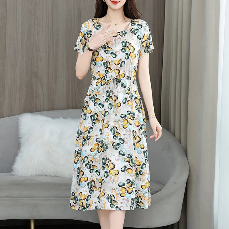 Elegant Floral Backless Boho Maxi Dress for Moms | Plus Size Short Sleeve Mama Summer Dress | Can Mama