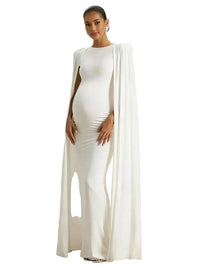 Studio Maternity Photography Cape Dress for Moms | Elegant Mama Pregnancy Photoshoot Gown | Can Mama