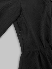 Black Textured Maxi Dress for Moms | Elegant Mama Casual Long Dress | Can Mama