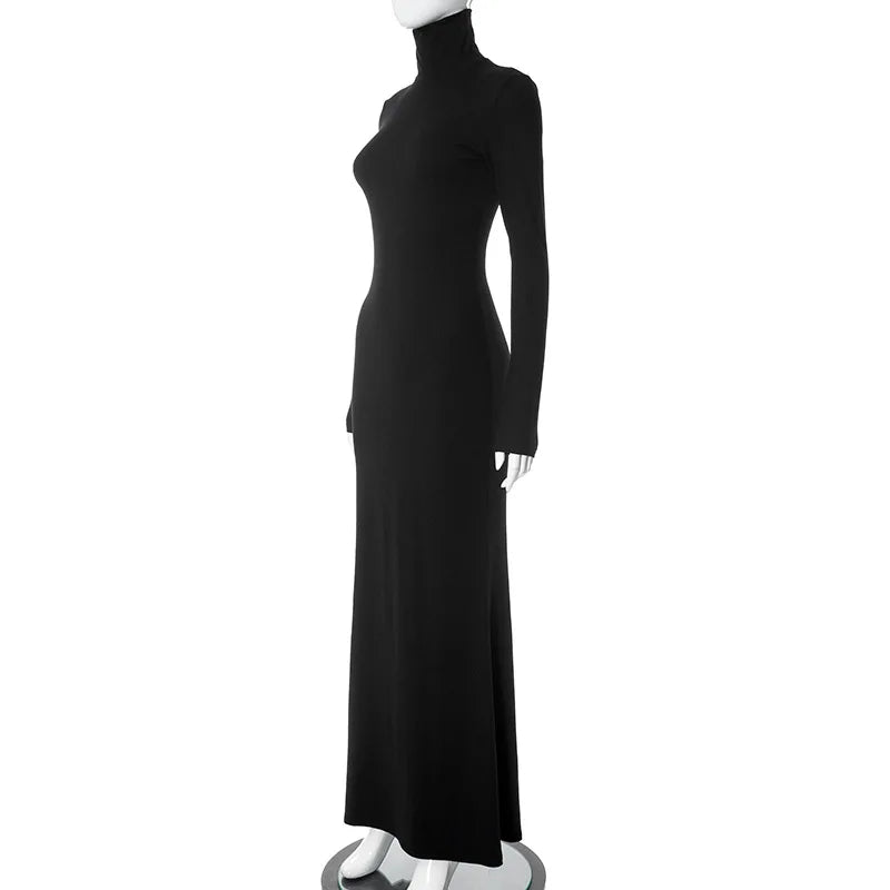 Elegant High Neck Maternity Dress for Moms | Baby Shower Long Sleeve Mama Photoshoot Dress | Can Mama