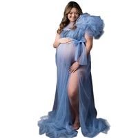 See-Through Maternity Photoshoot Dress for Moms | Sexy Mama Pregnancy Photography Gown | Can Mama