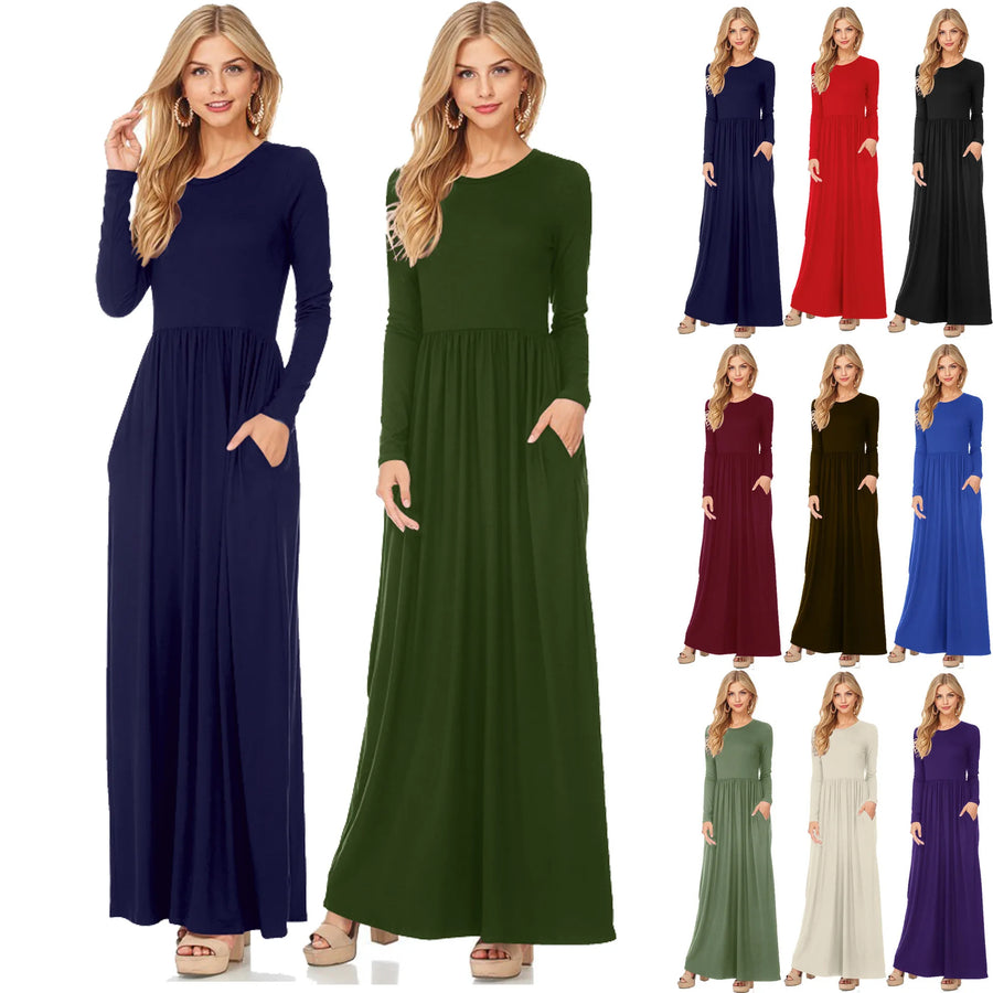 Casual Solid Maxi Dress for Moms | Summer Lightweight Mama Everyday Long Dress | Can Mama