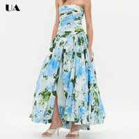 Printed Spaghetti Strap Maxi Dress for Moms | Fashionable Mama Summer Long Dress | Can Mama