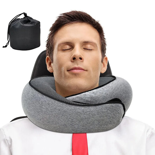 Memory Foam Travel Neck Pillow | U-Shaped Adjustable Soft Neck Support | Portable Cervical Relief | Can Mama