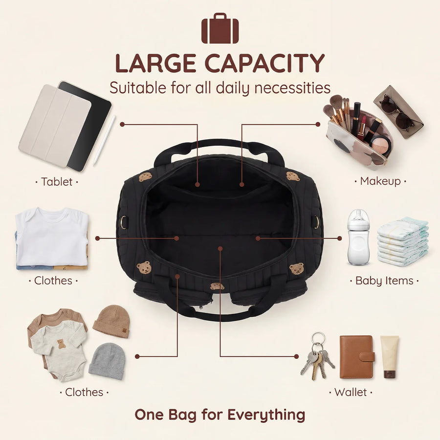 Portable Mommy Bag for Moms | Large Capacity Hospital Maternity Diaper Tote Shoulder Strap | Can Mama