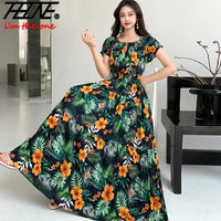 Bohemian Long Maxi Dress for Moms | Spring Summer Mama Casual Elegant Dress | Can Mama