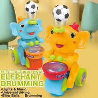 Electronic Walking Elephant Drummer with LED
