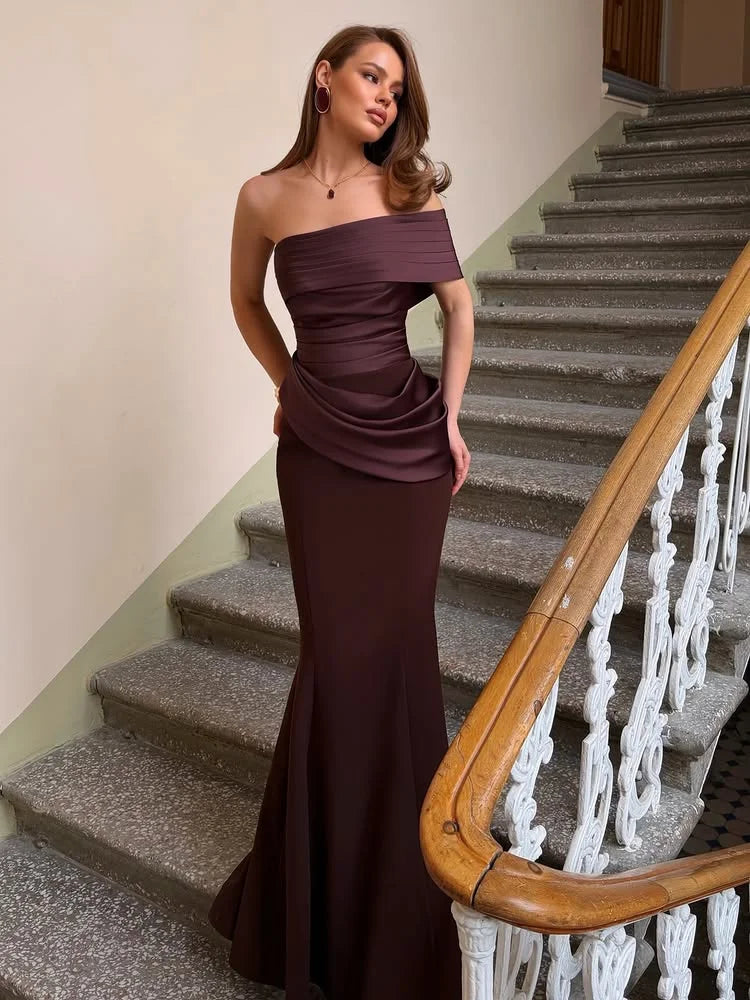 Slim Fit Lace-Up Maxi Dress for Moms | Elegant Mama Long Dress | Can Mama
