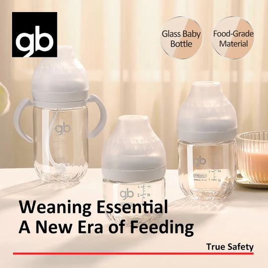 gb Glass Baby Bottle | BPA-Free Platinum Diamond-Cut Wide Neck | Safe Infant Feeding | Can Mama