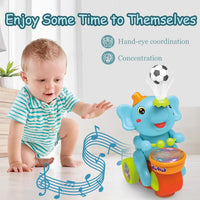 Electronic Walking Elephant Drummer with LED
