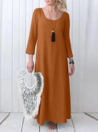 Autumn Winter Casual Maxi Dress for Moms | Long Sleeve Mama Everyday Warm Dress | Can Mama