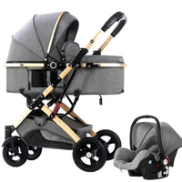 Newborn Baby Stroller with Two-Way Reclining High Landscape Foldable Pushchair | Can Mama