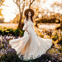 Elegant Chiffon Maternity Photoshoot Dress for Moms | Mama Pregnancy Photography Gown | Can Mama