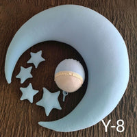 Newborn Photography Props 6-Piece Set | Crescent Posing Pillow, Stars & Hat | Studio Baby Photo Kit