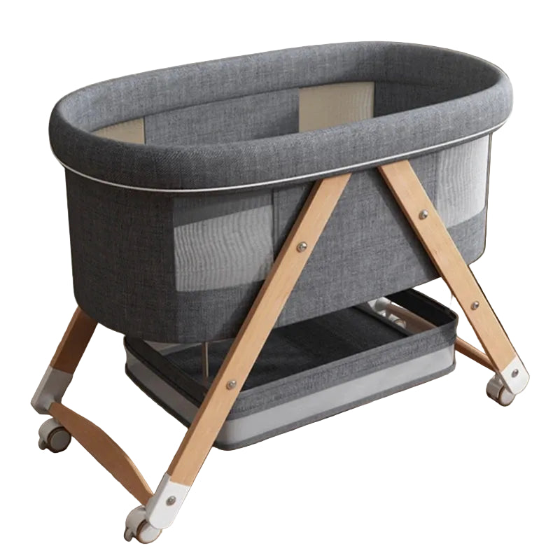 Multifunctional Wooden Baby Bassinet | Foldable Mobile Adjustable Rocking Bed | Can Mama