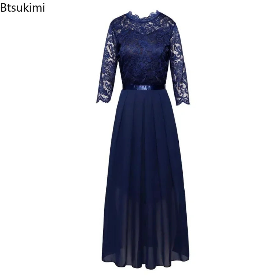 Bridesmaid Maxi Dress for Moms | Elegant Mama Long Formal Wedding Guest Dress | Can Mama