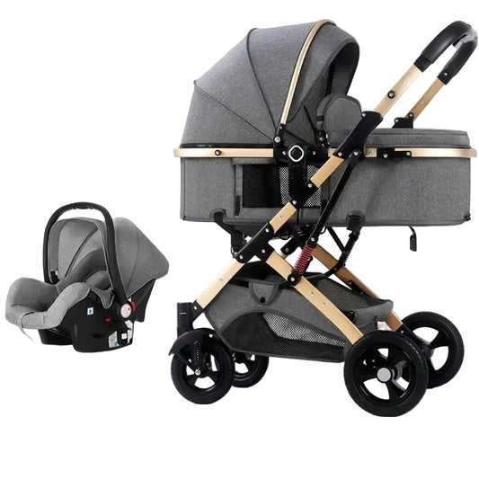 Newborn Baby Stroller with Two-Way Reclining High Landscape Foldable Pushchair | Can Mama