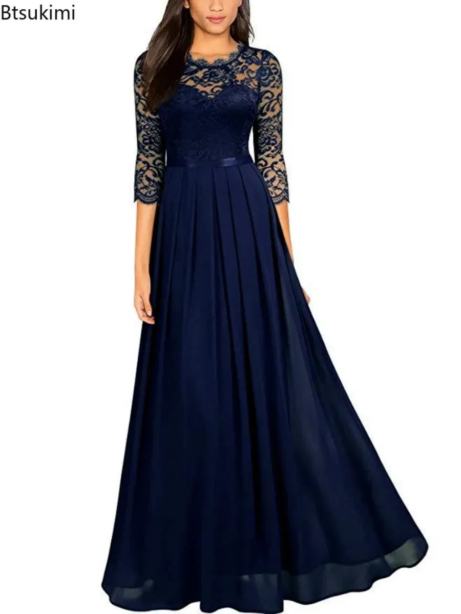 Bridesmaid Maxi Dress for Moms | Elegant Mama Long Formal Wedding Guest Dress | Can Mama