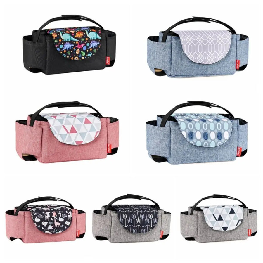 Multifunctional Stroller Organizer Bag for Moms | Large Capacity Mama Hanging Diaper Bag Bottle Holder | Can Mama