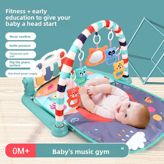 Baby Pedal Piano Fitness Gym Mat | Newborn Activity Play Mat | Sensory Development Toy | Can Mama