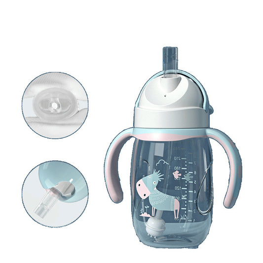 Baby Bottle with Straw Handle Wide Mouth | BPA-Free Infant Feeding Bottle | Easy Grip for Toddlers | Can Mama