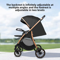 Reversible Four-Wheel Baby Stroller