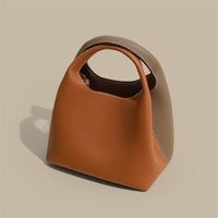 Leather Bucket Bag Shoulder Handbag