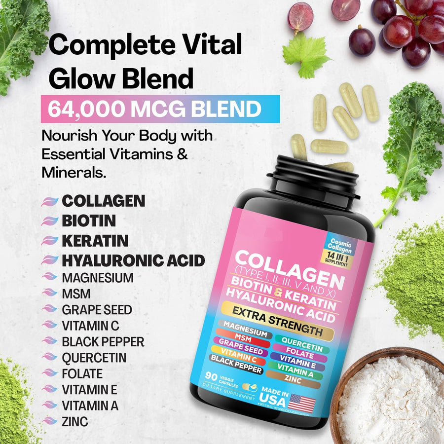 Collagen Protein Capsules for Skin, Hair & Nails