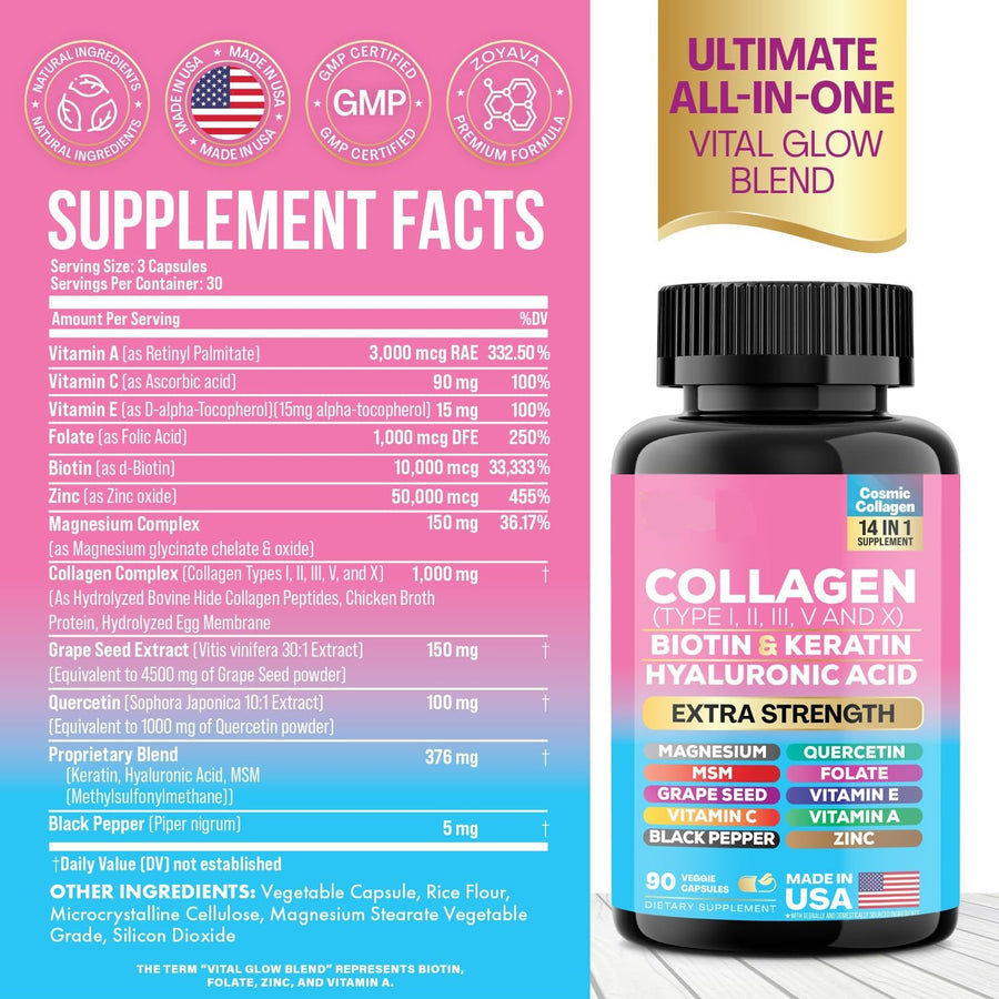 Collagen Protein Capsules for Skin, Hair & Nails