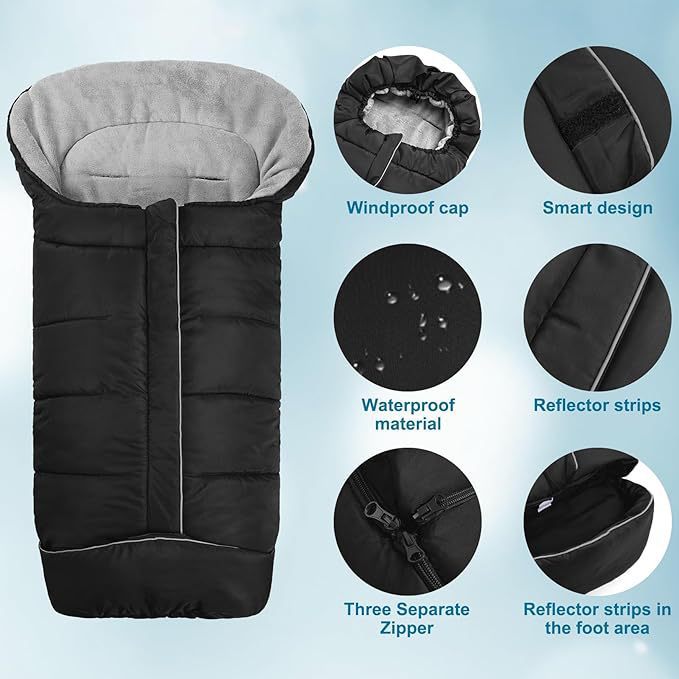 Fleece-Lined Baby Stroller Sleeping Bag