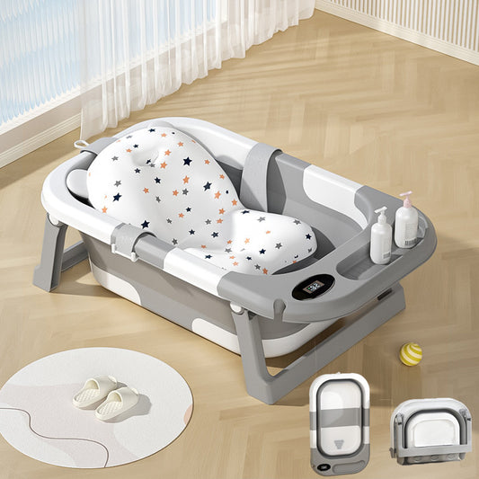 Newborn Baby Bath Tub | Temperature Sensor & Foldable Design | Safe Infant Bathing | Can Mama