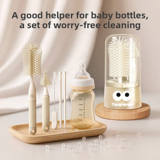 Silicone Portable Baby Bottle Brush | Deep Clean Infant Feeding Bottles | BPA-Free | Can Mama