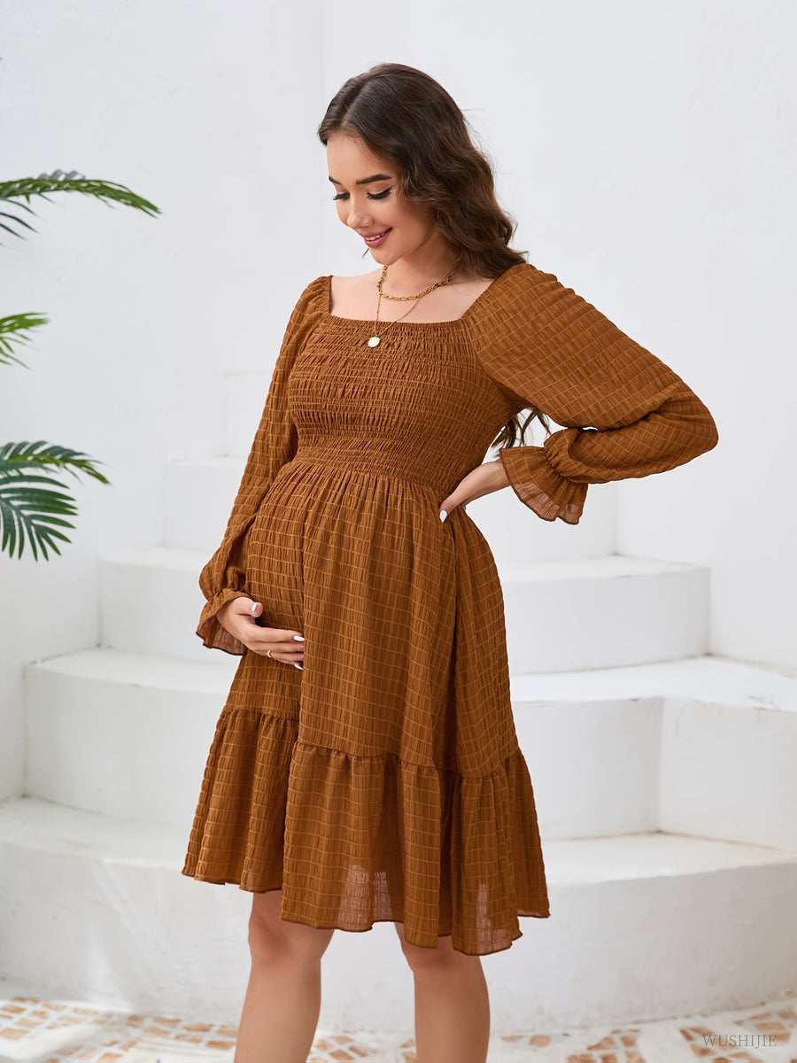 Maternity Long Sleeve Dress for Moms by Can Mama – Stylish & Comfortable Pregnancy Wear