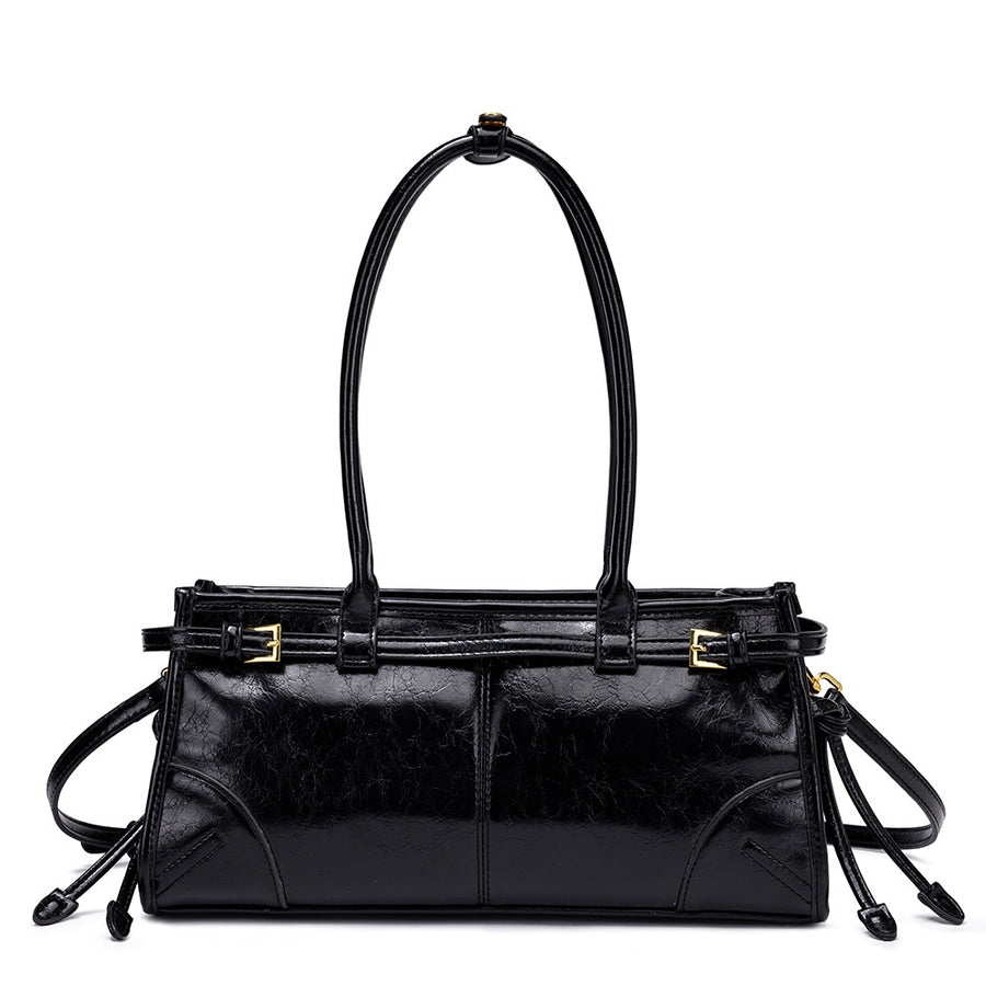 Retro Oil Wax Leather Tote Bag Shoulder Handbag